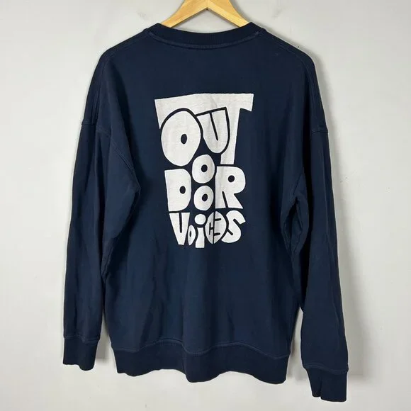Outdoor Voices Doing Things Oversized Navy Sweatshirt Size Medium Women's - Picture 3 of 5